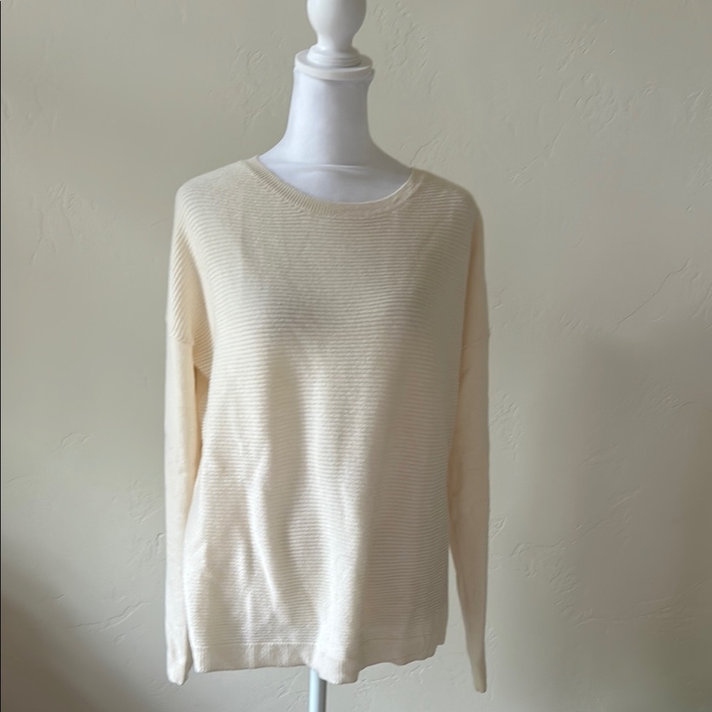 Cream Crew Neck Knit Sweater
